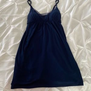 Navy spaghetti strap night teddy/ nightgown